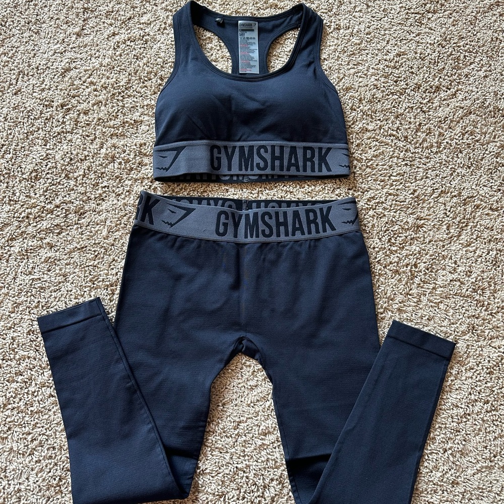 Gymshark Black Fit Seamless XS Set